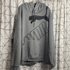 PUMA Men's Gray Hoodie with Black Logo